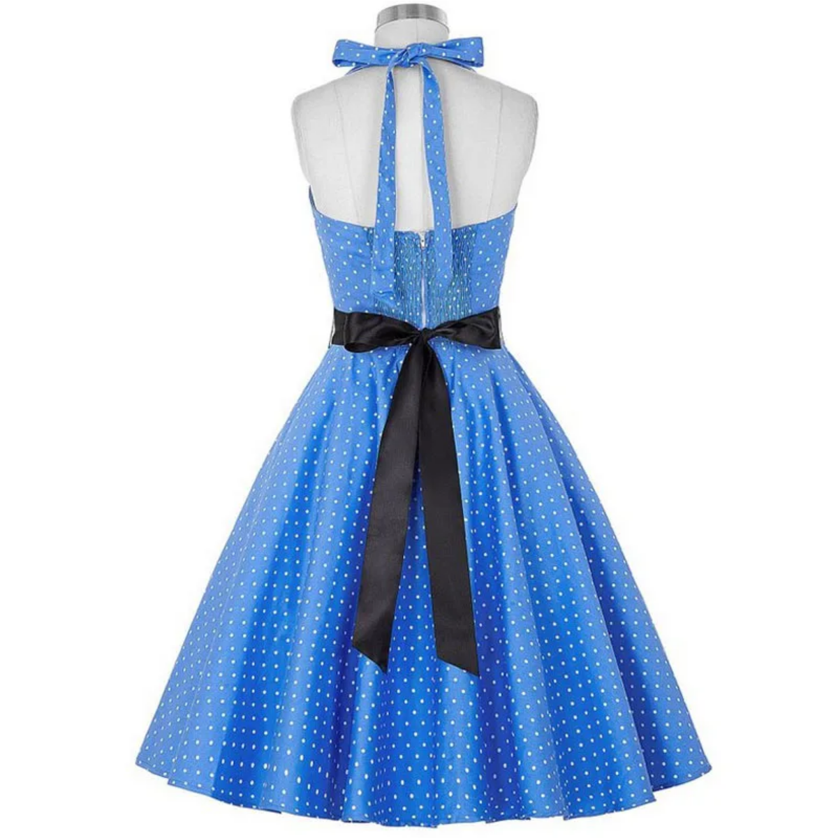 Vintage Summer  Polka Dot Print Halter  Dresses Vestidos