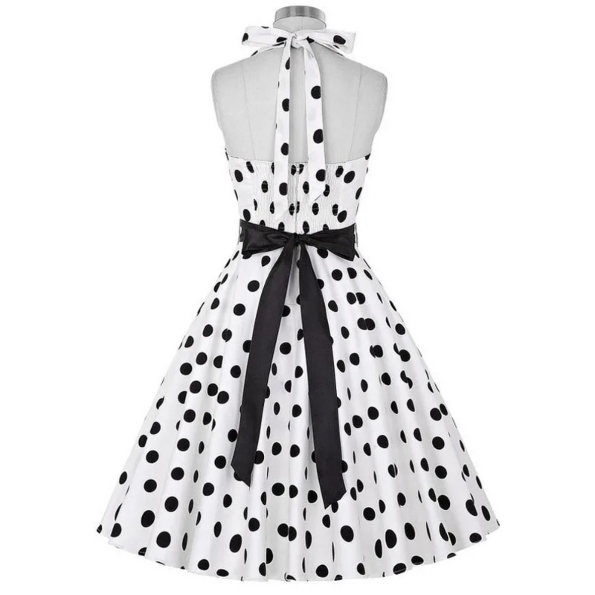 Vintage Summer  Polka Dot Print Halter  Dresses Vestidos