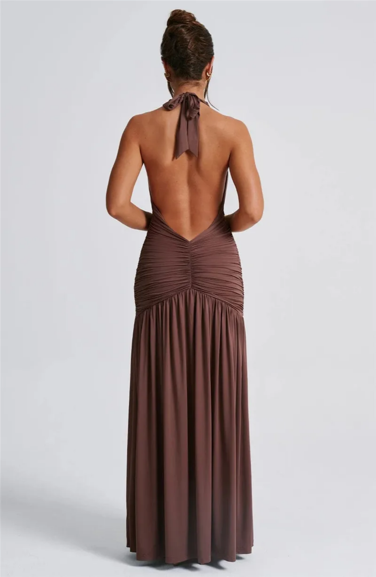 Halter Deep V Neck Backless Maxi Dress