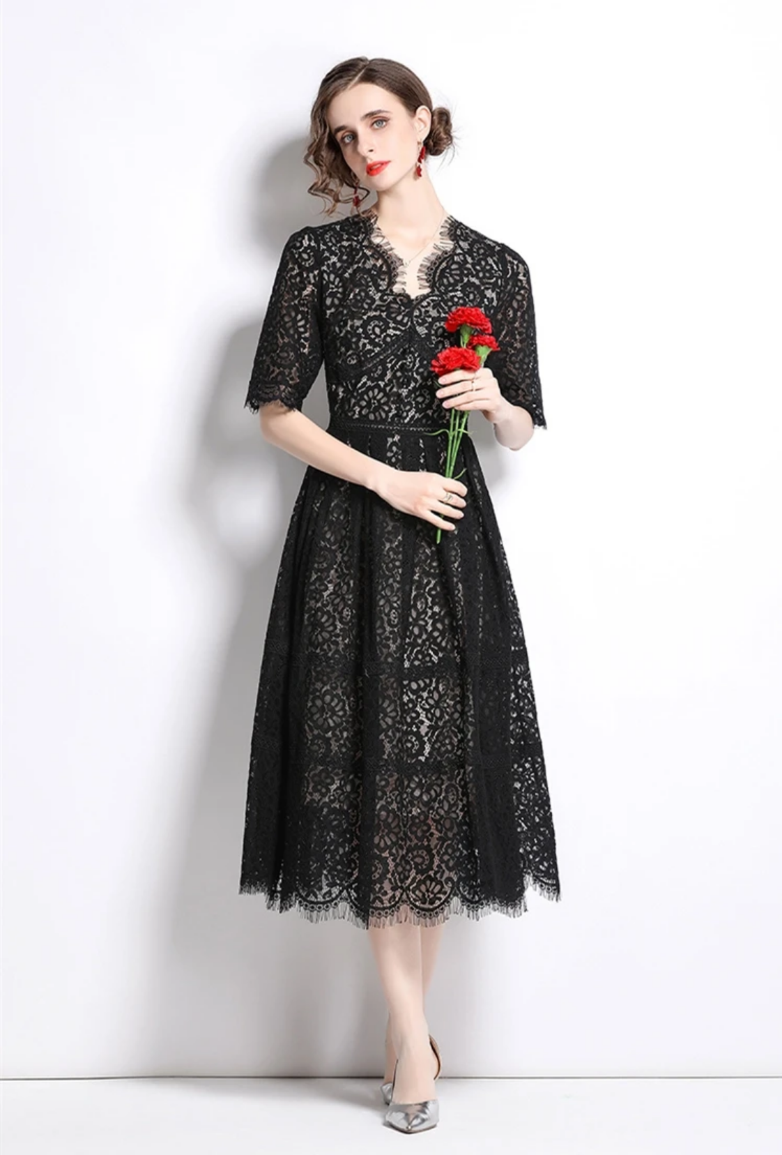 Elegant Black Lace Dress