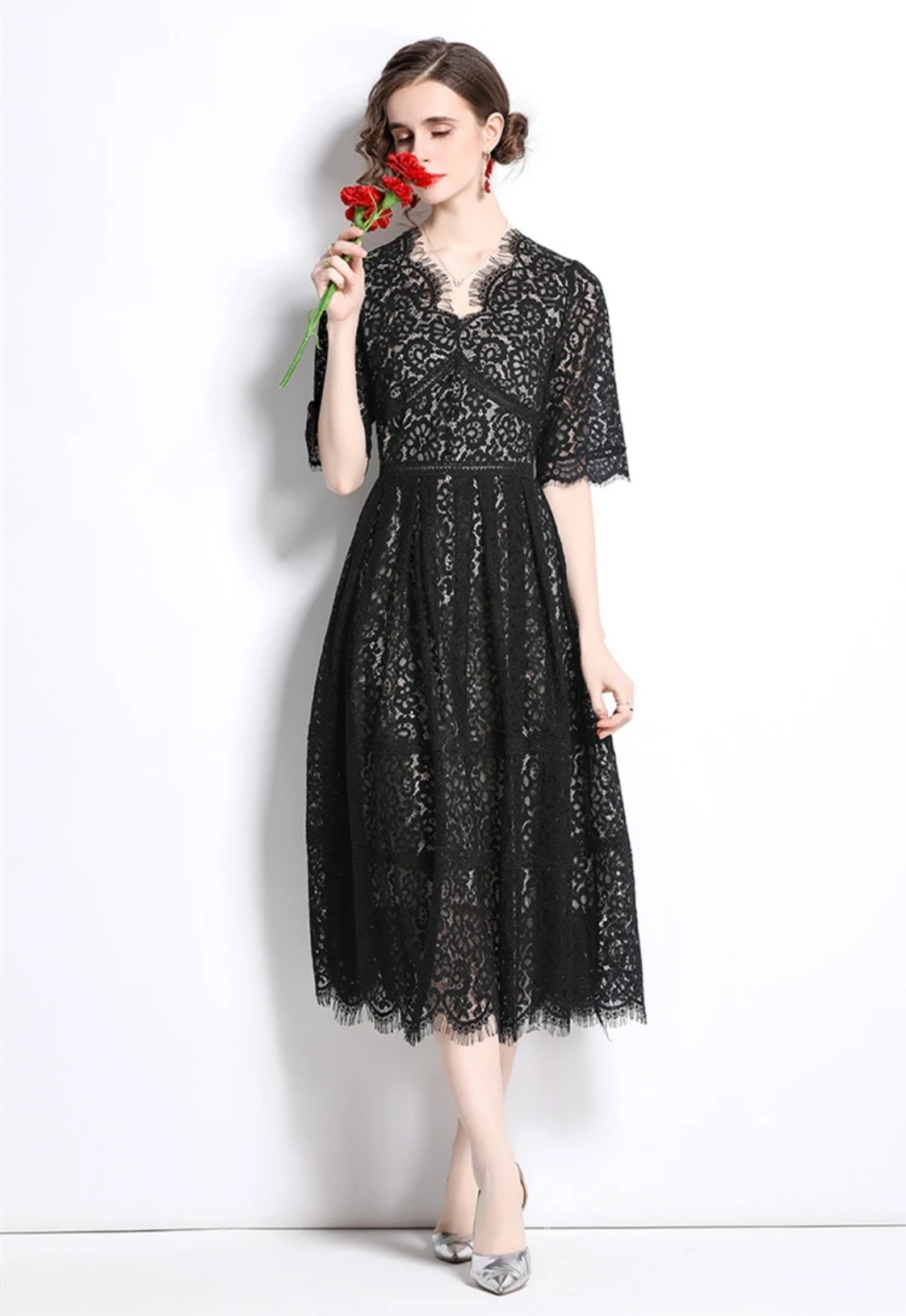 Elegant Black Lace Dress