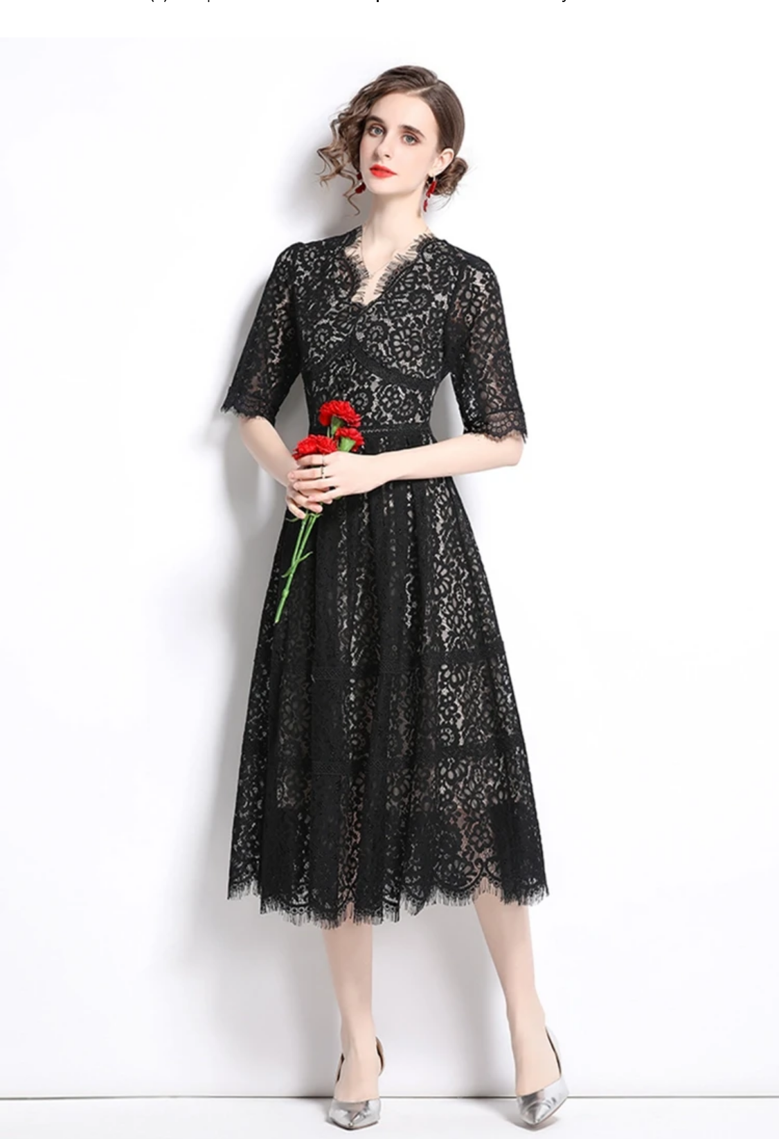 Elegant Black Lace Dress