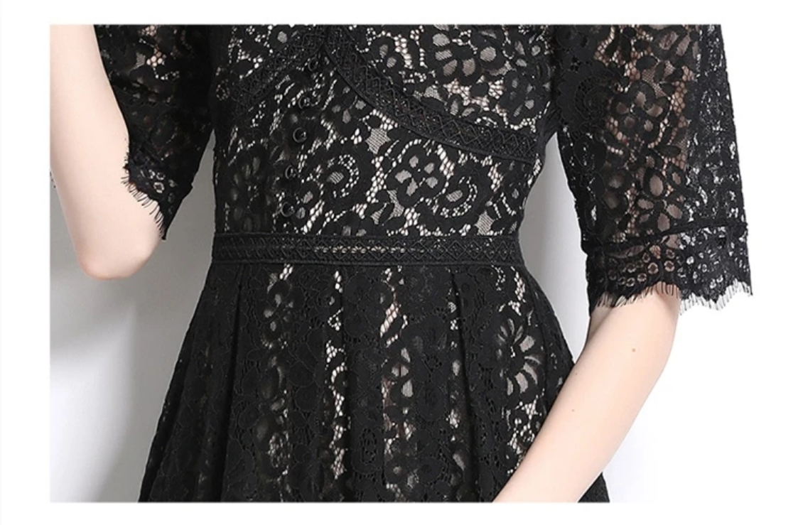 Elegant Black Lace Dress