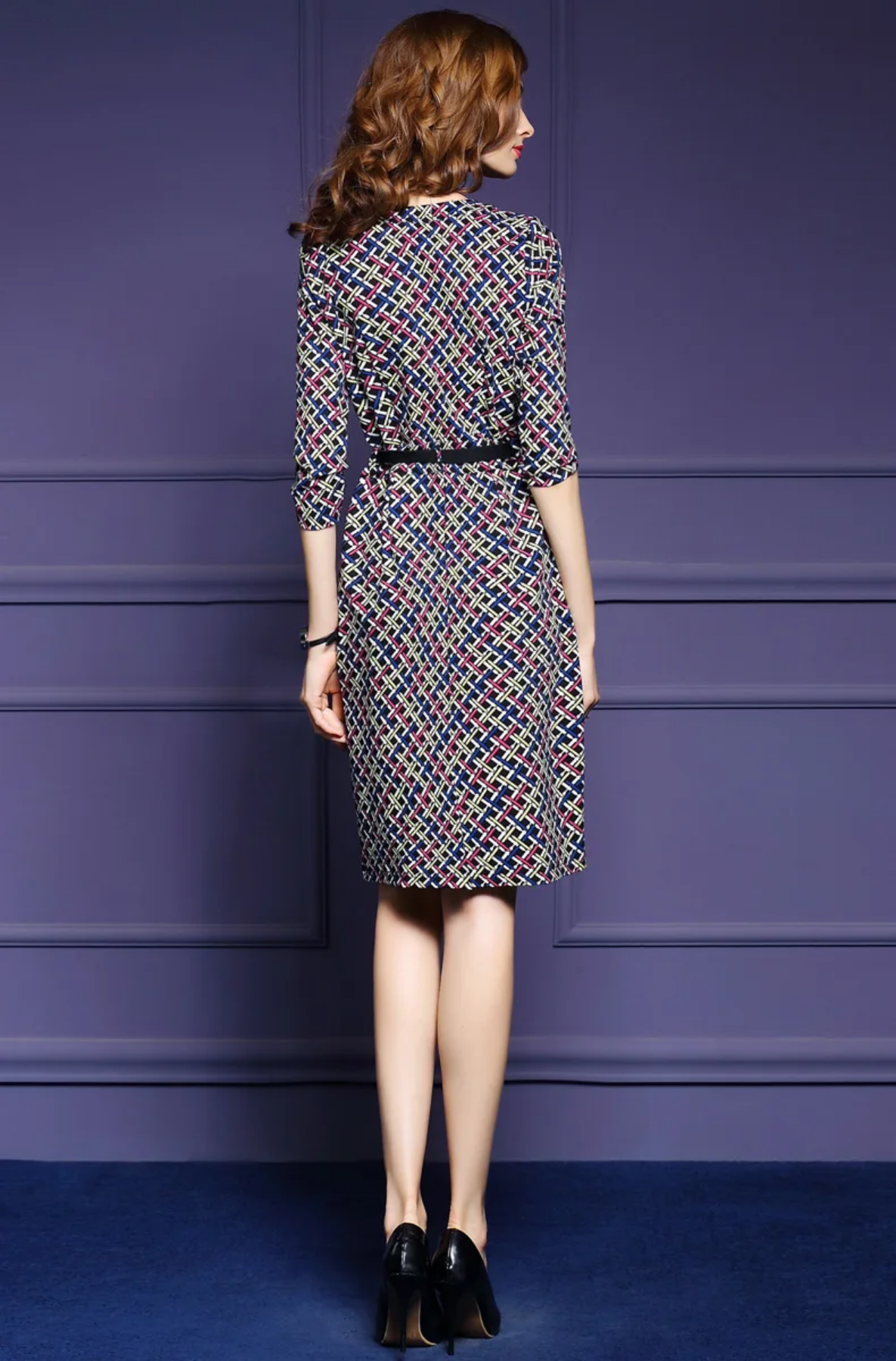 Autumn Elegant Plaid Pencil Dress