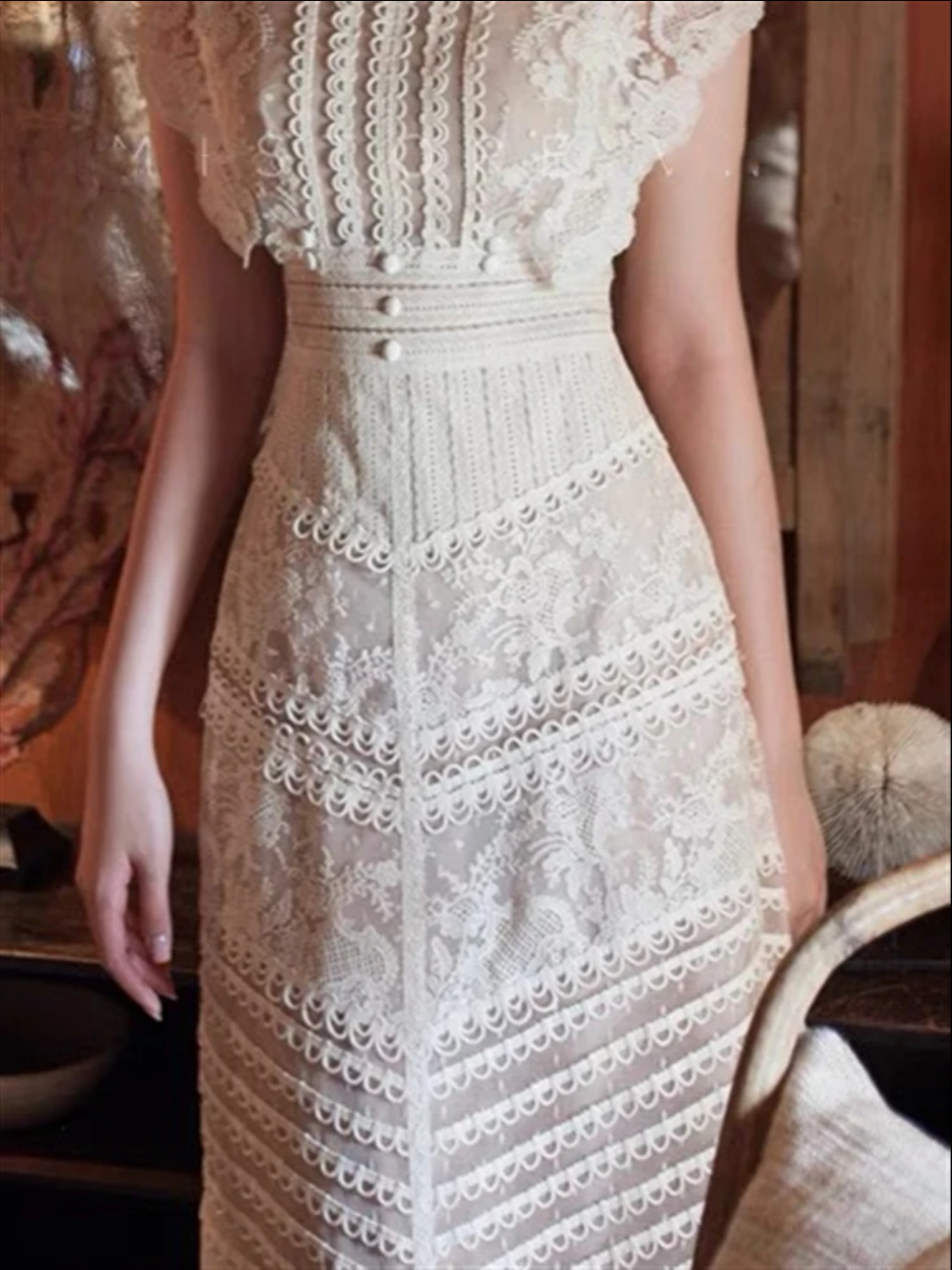 Boho Backless Embroidery Lace  Dresses