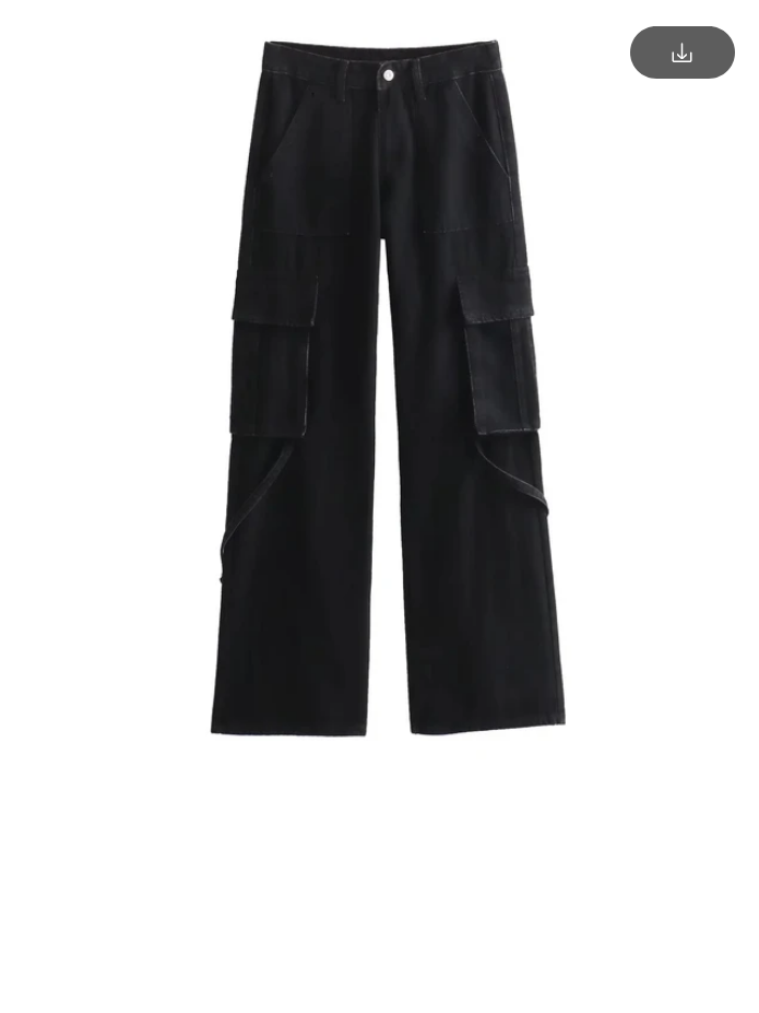 2023 Autumn Fashion Casual Solid High Waist Denim Wide Leg Pants