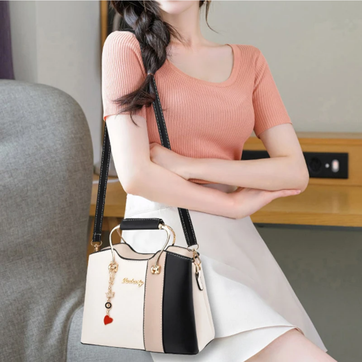 Fashion Handbags Tassel PU Leather Totes Bag