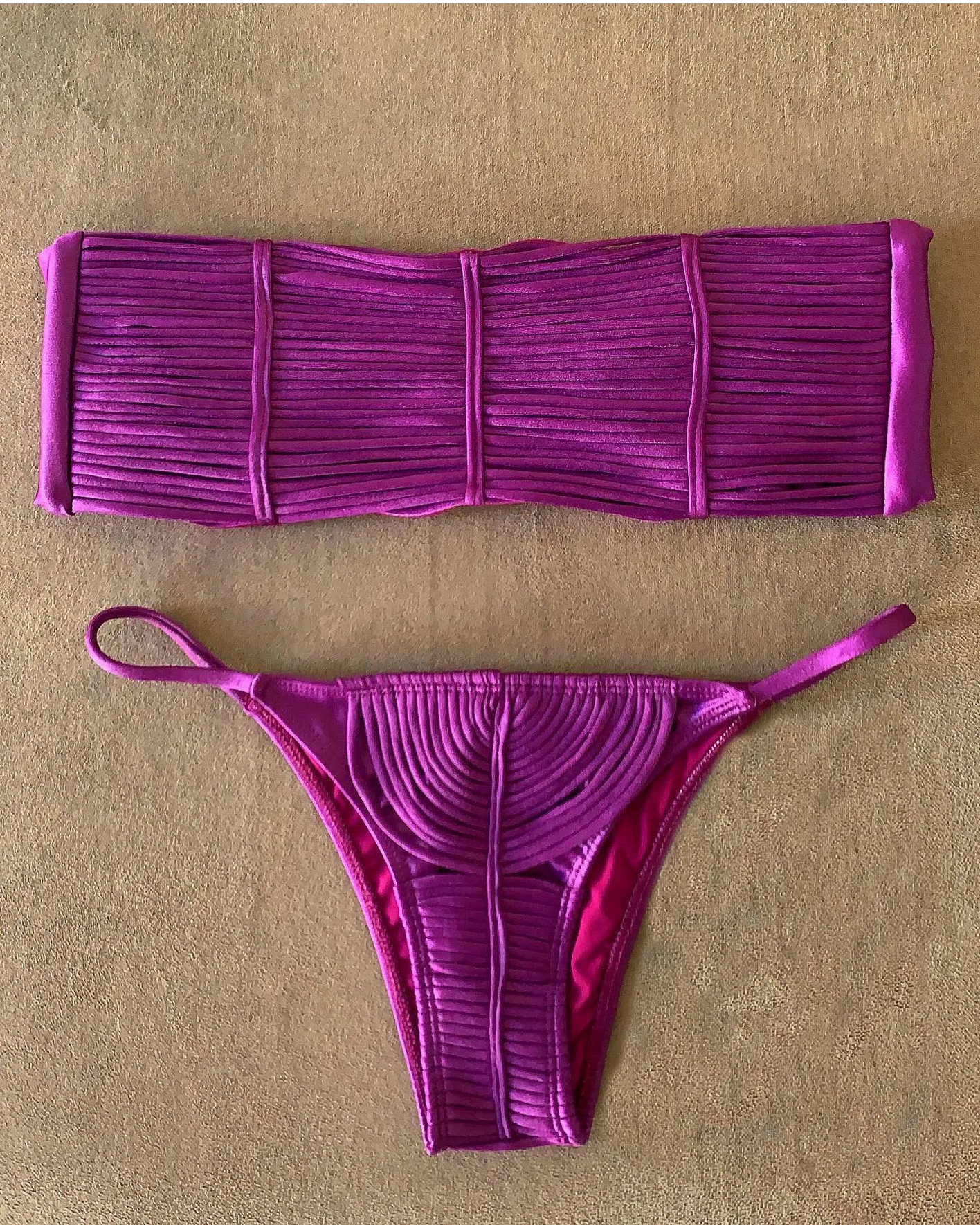 2024 New Brazilian Bandage Stripes Swimsuit Two Piece Set