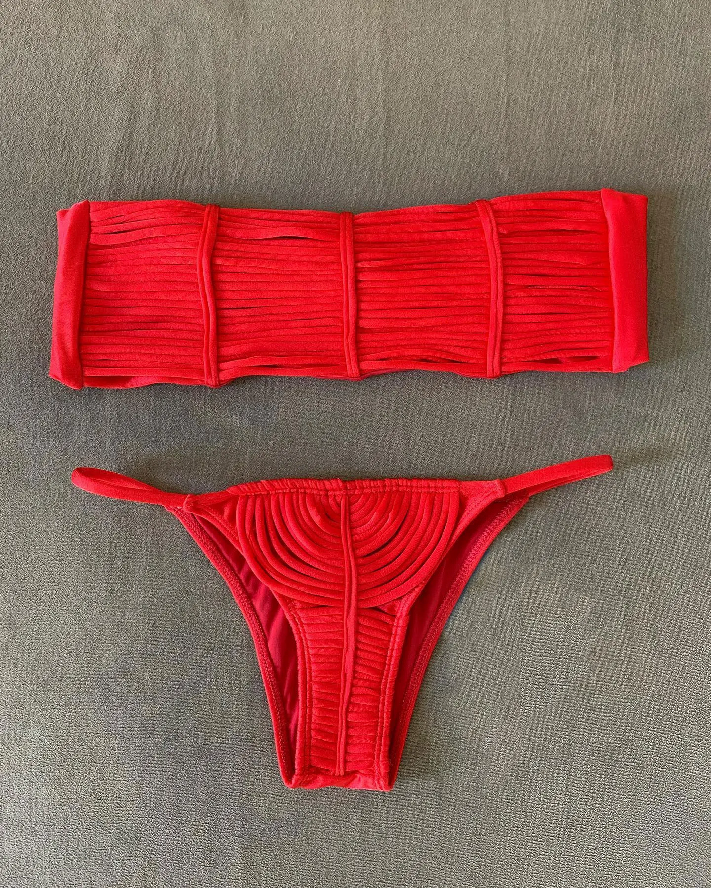 2024 New Brazilian Bandage Stripes Swimsuit Two Piece Set