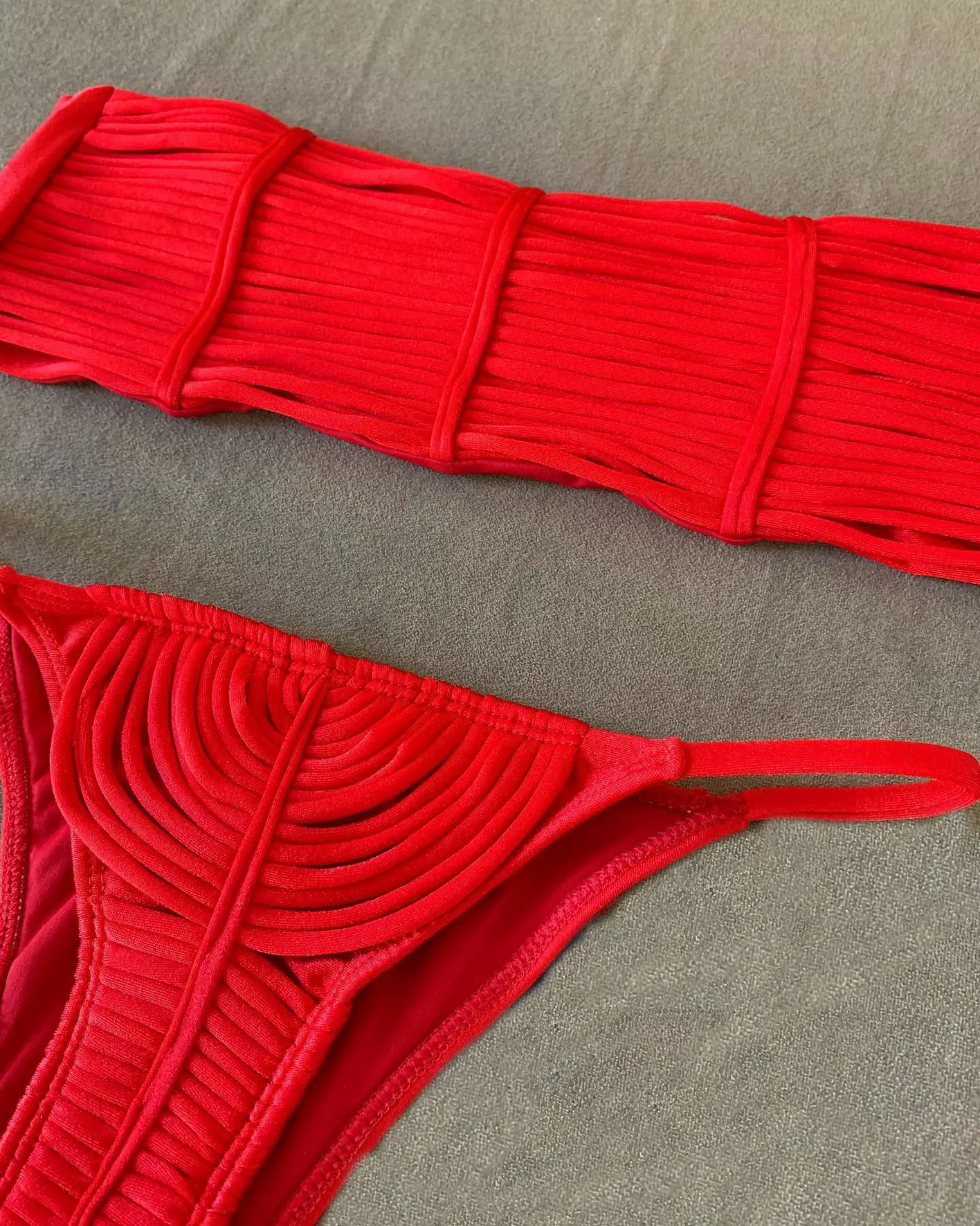 2024 New Brazilian Bandage Stripes Swimsuit Two Piece Set