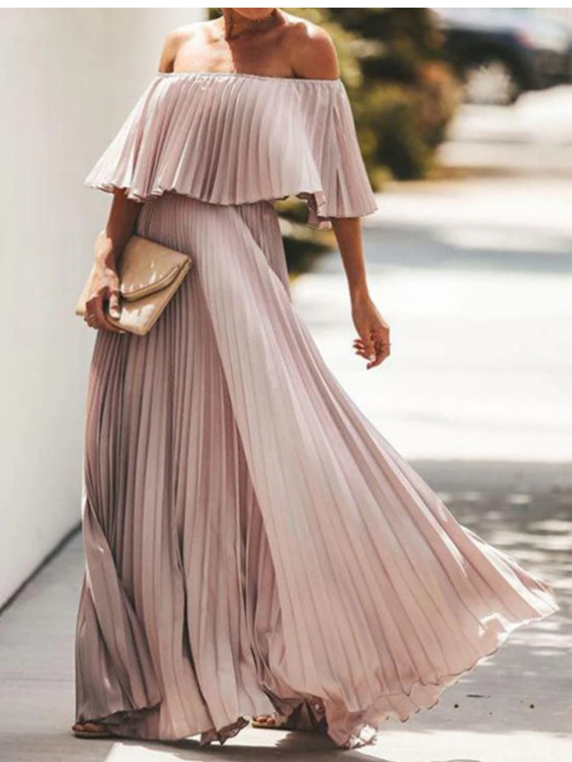 Summer Chiffon  Elastic Off Shoulder Dresses