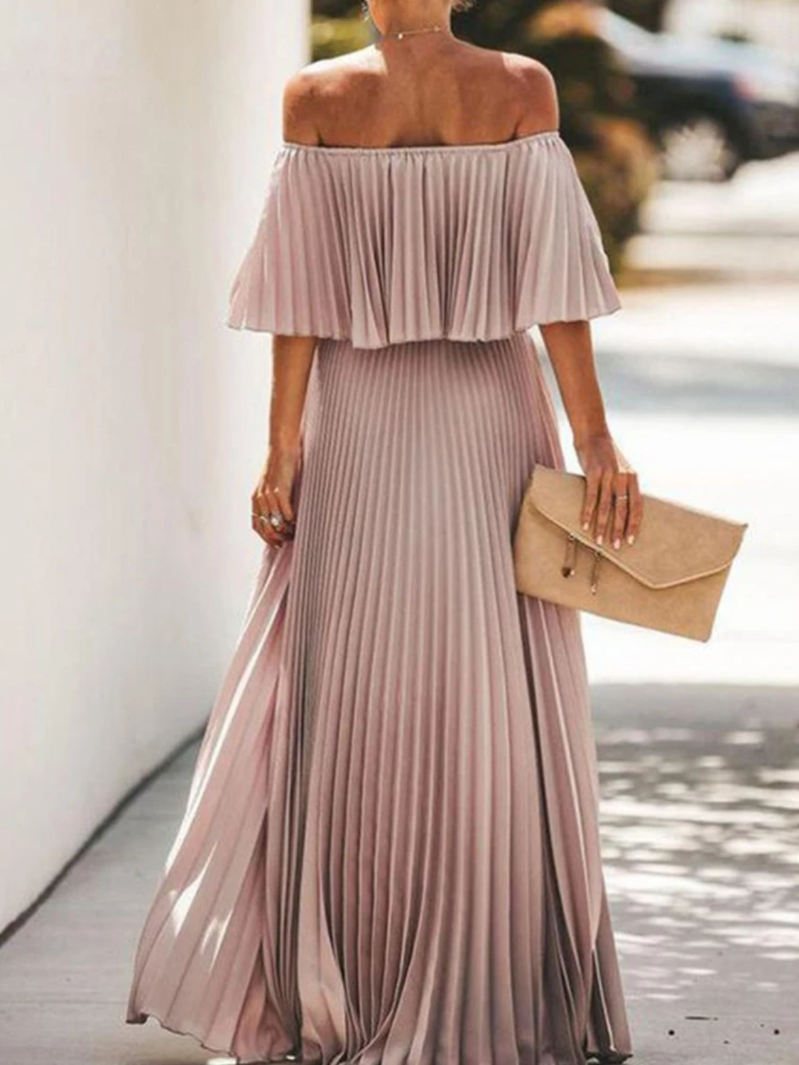 Summer Chiffon  Elastic Off Shoulder Dresses