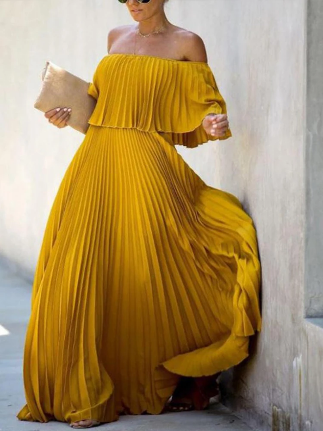 Summer Chiffon  Elastic Off Shoulder Dresses