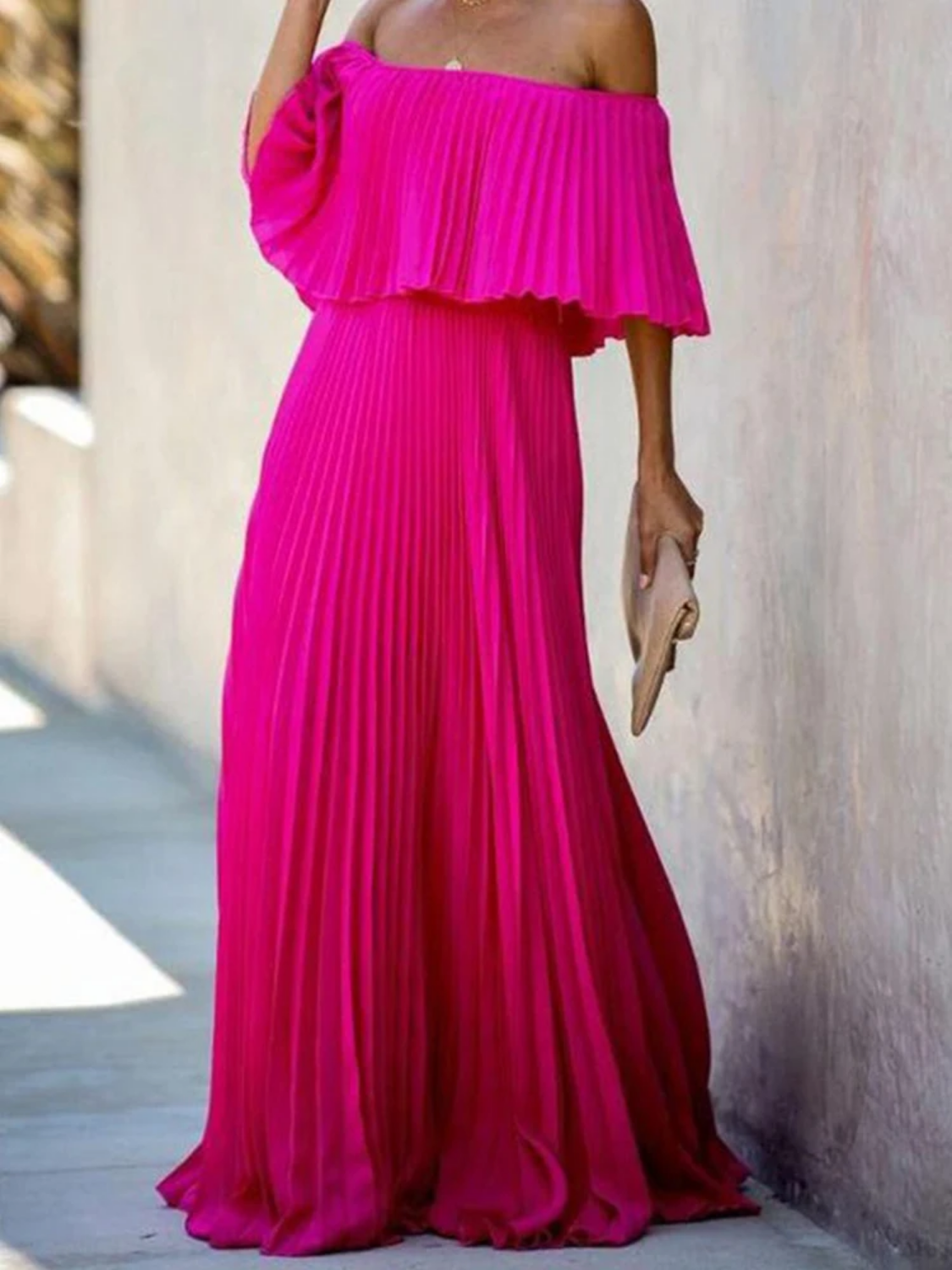 Summer Chiffon  Elastic Off Shoulder Dresses