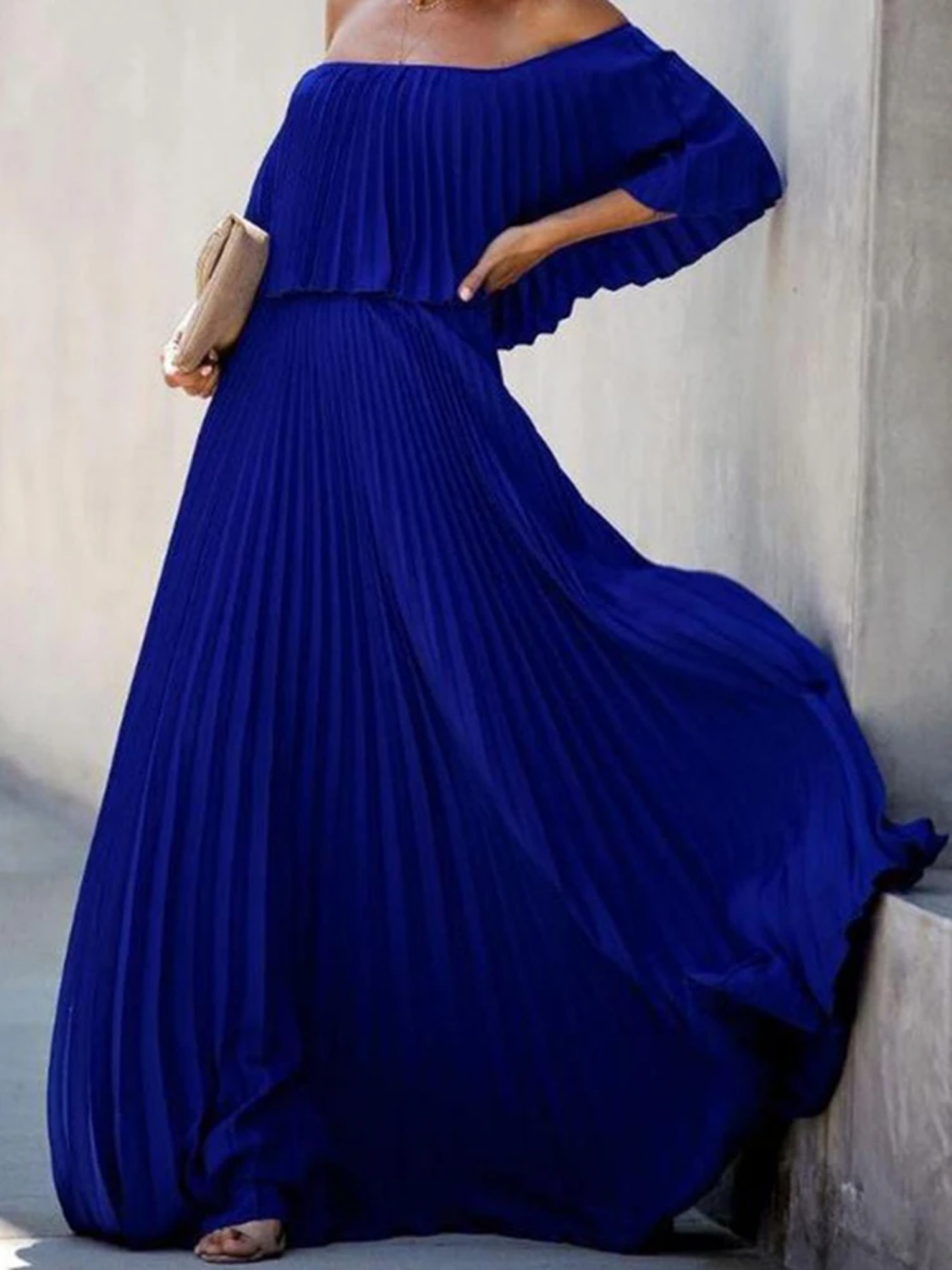 Summer Chiffon  Elastic Off Shoulder Dresses