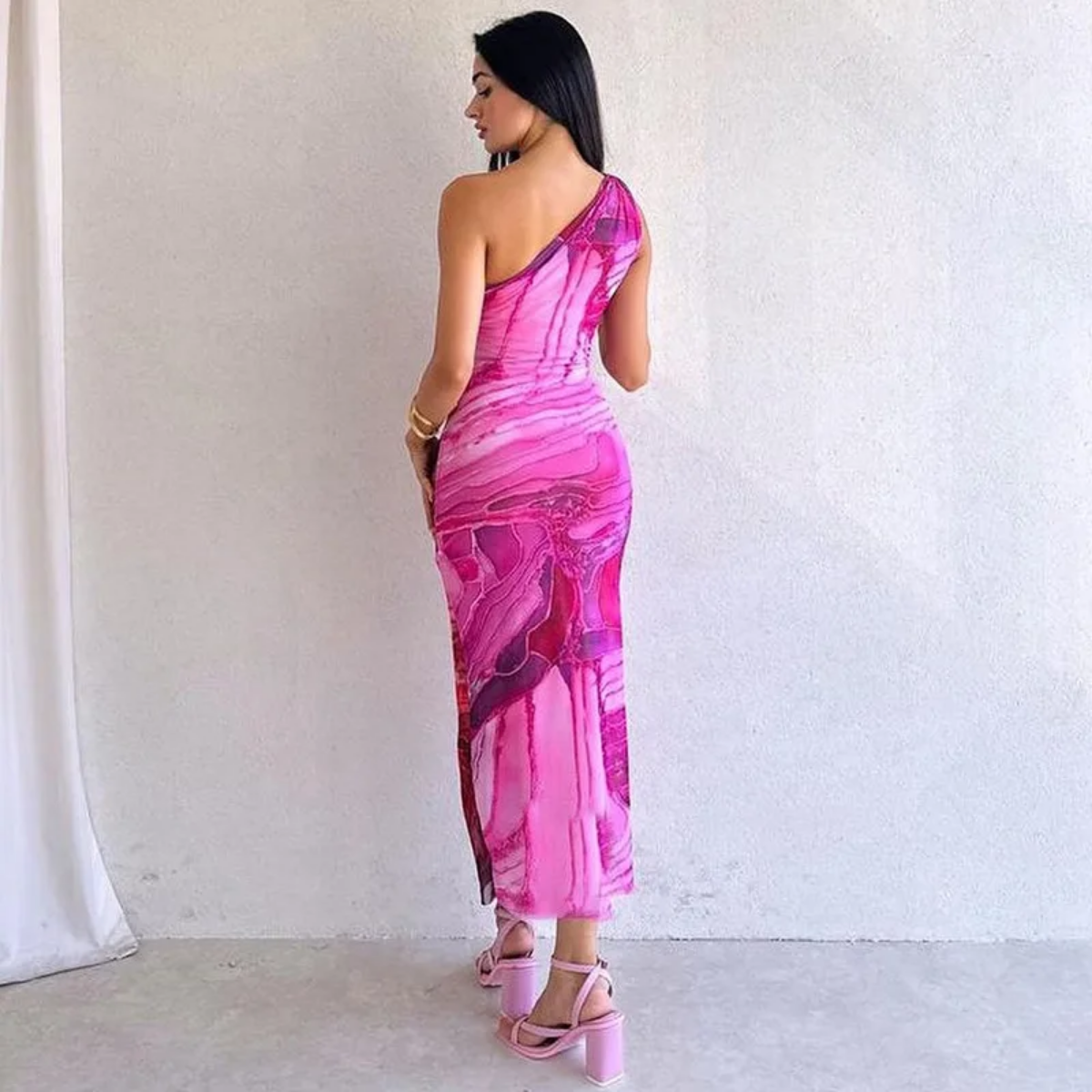 Summer One Shoulder Sleeveless Maxi Dress