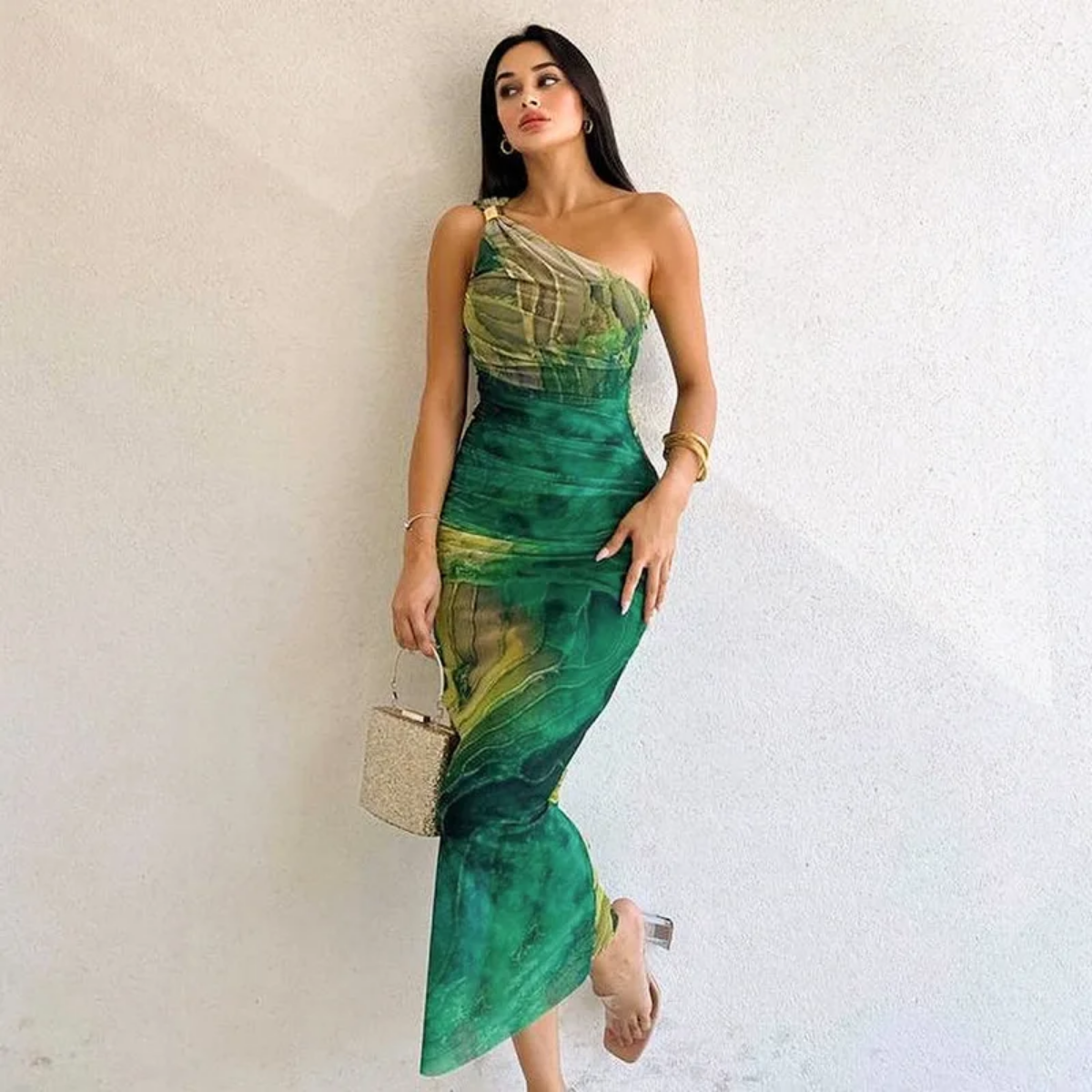 Summer One Shoulder Sleeveless Maxi Dress