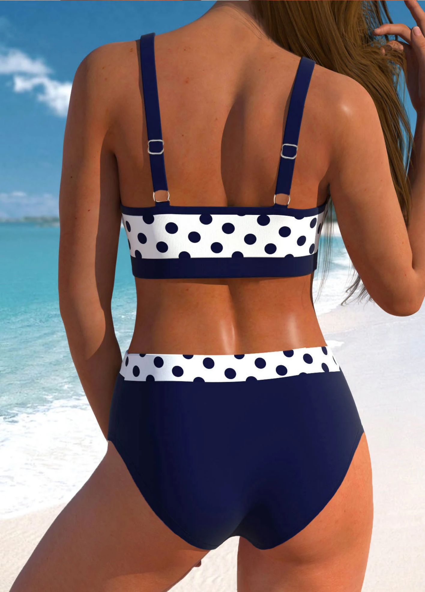 Polka Dot PrintedTwo Piece Bikini Set Beachwear S-6XL