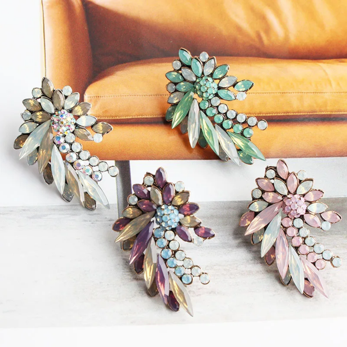 New Fashion Colorful Rhinestone Earrings