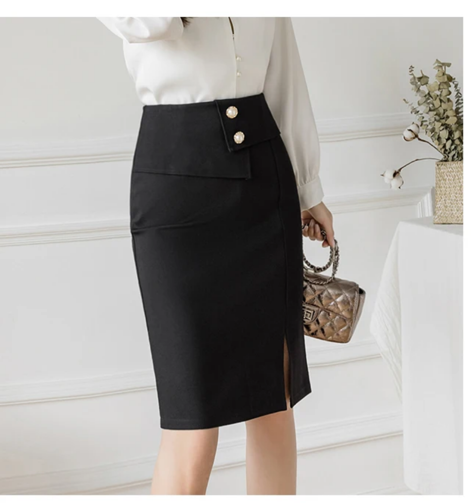 2024 Korean Elegant High Waist Bodycon Skirt