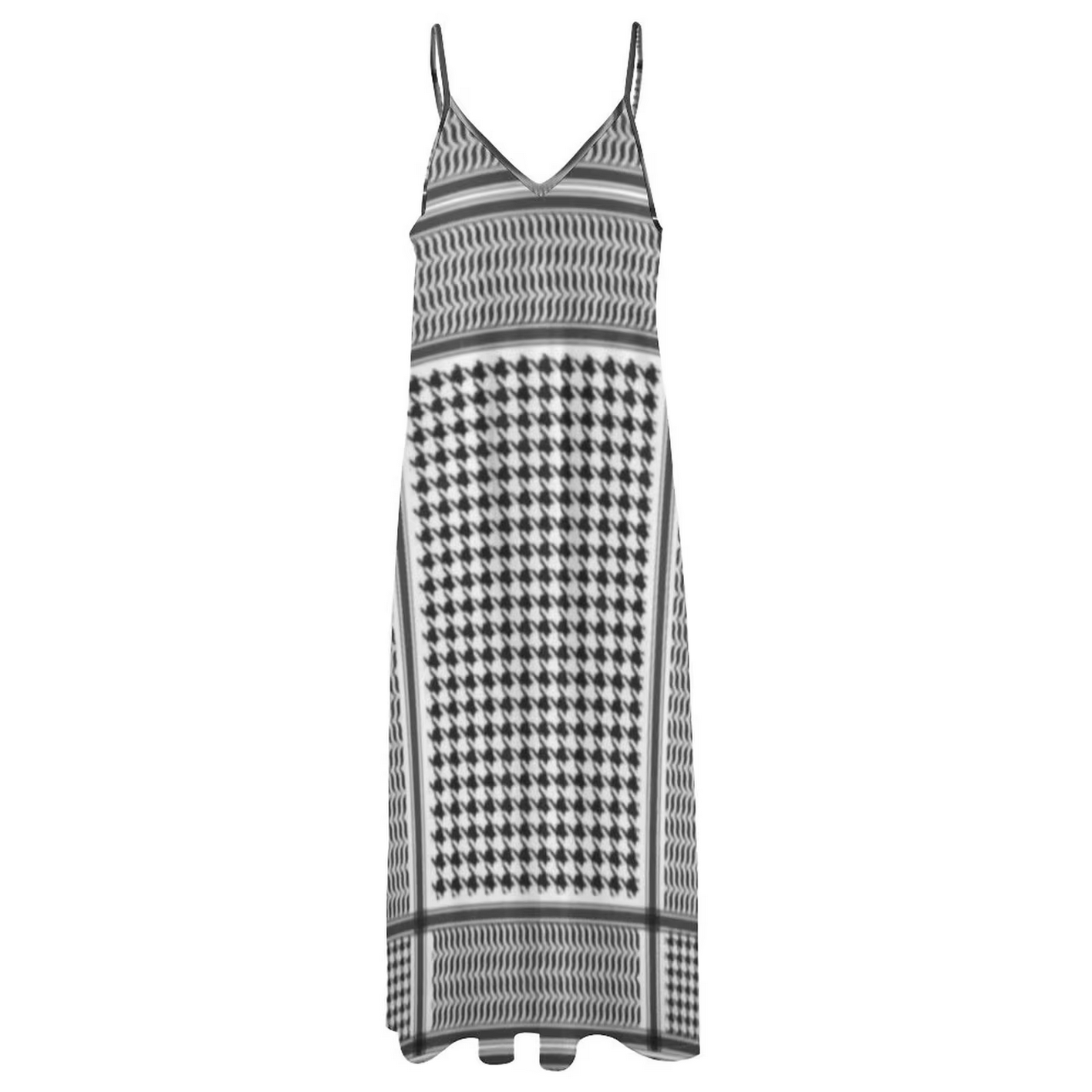 Black Keffiyeh Sleeveless Dress