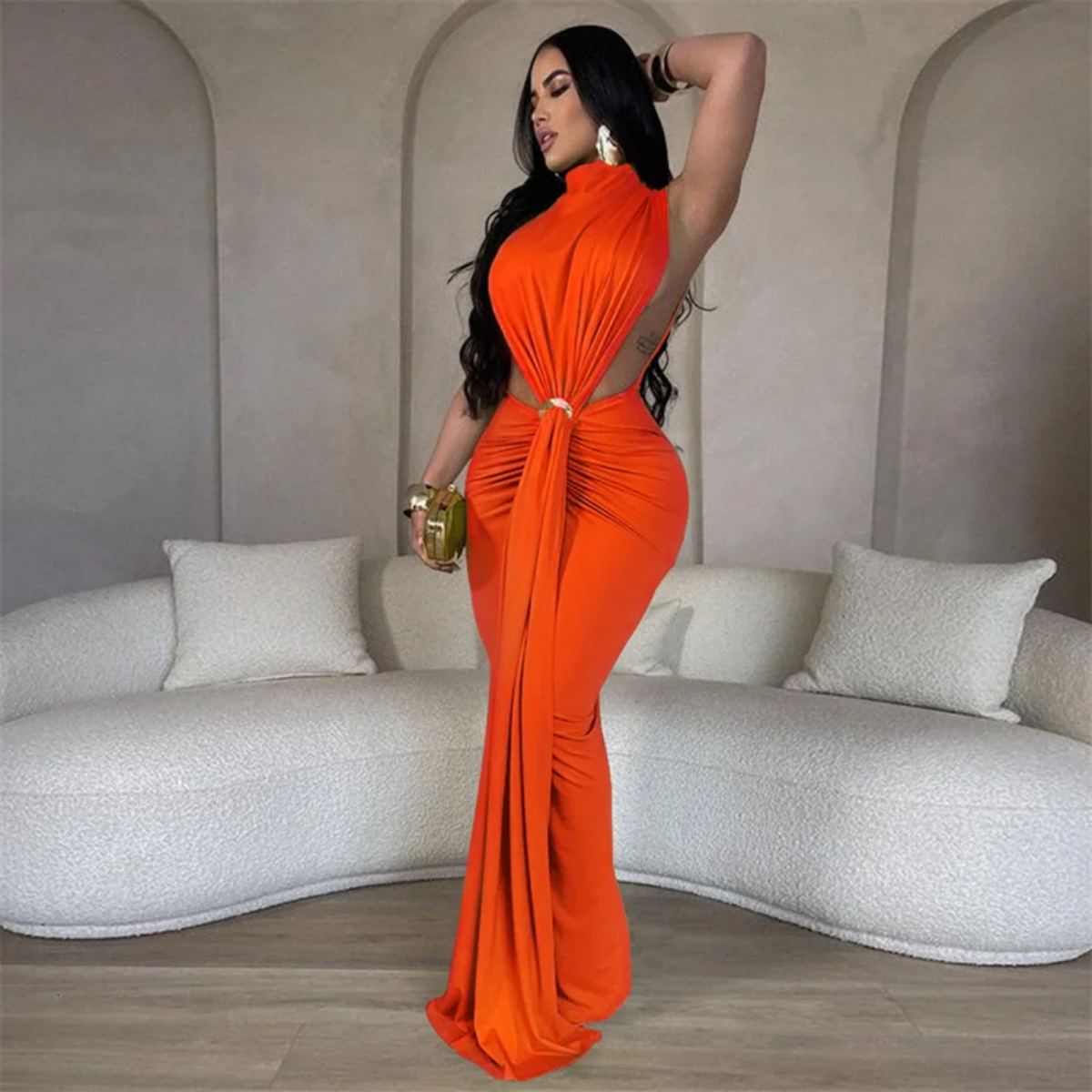 Elegant Celebrity Mermaid Maxi Dress