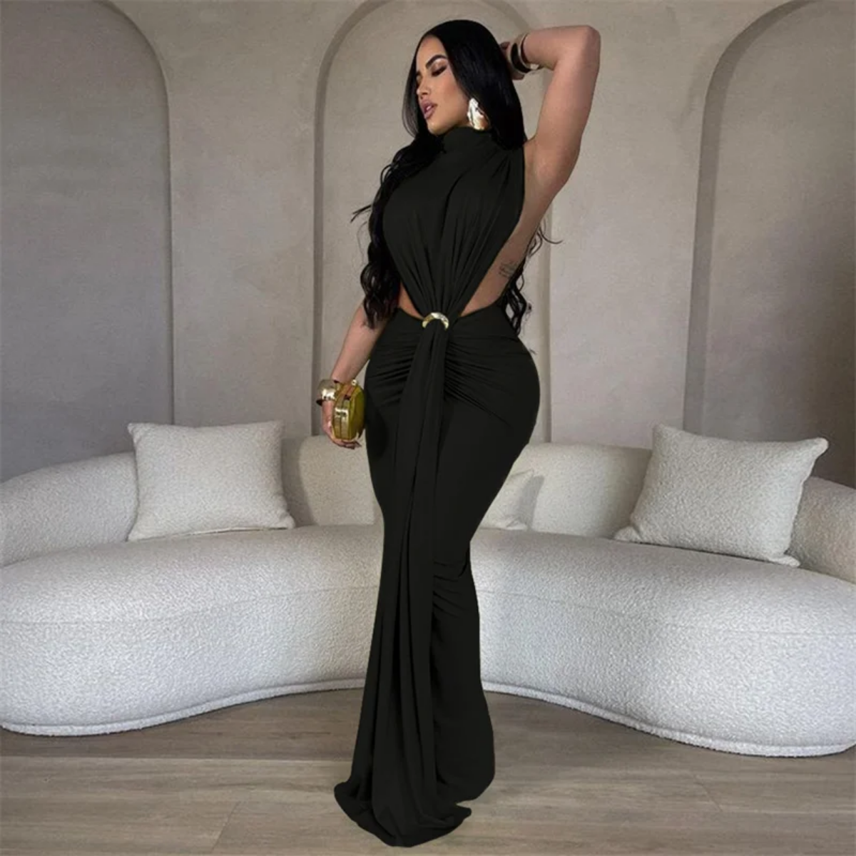 Elegant Celebrity Mermaid Maxi Dress