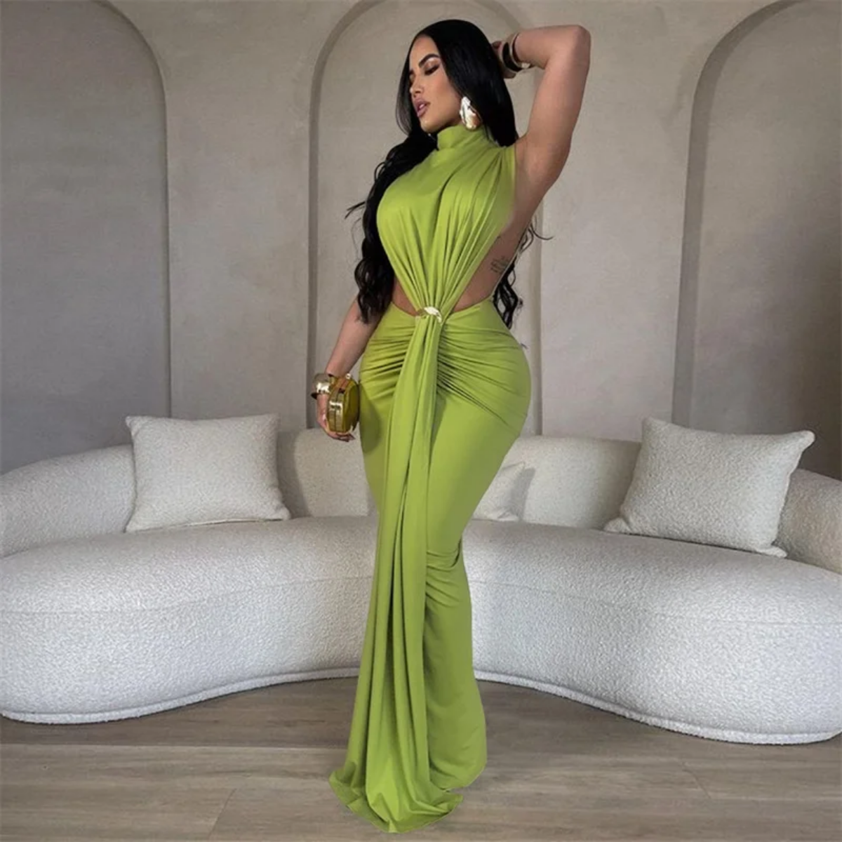 Elegant Celebrity Mermaid Maxi Dress