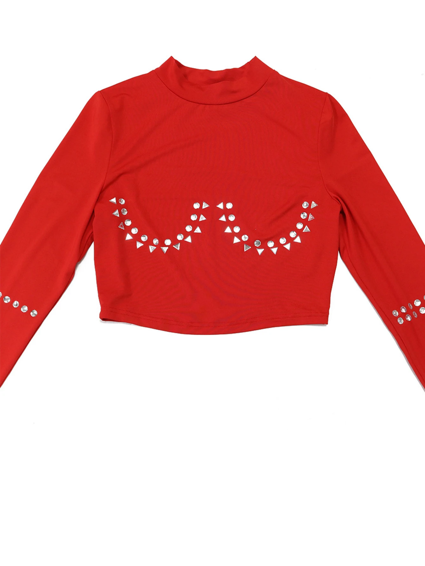 Sexy Elegant Long Sleeve Rhinestone  Red Mini Summer 2 Piece Set