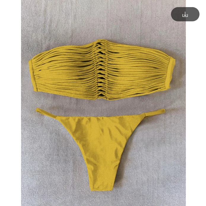 2024 New Brazilian Bandage Stripes Swimsuit Two Piece Set