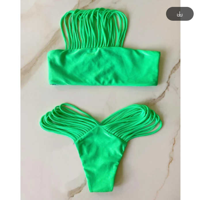 2024 New Brazilian Bandage Stripes Swimsuit Two Piece Set