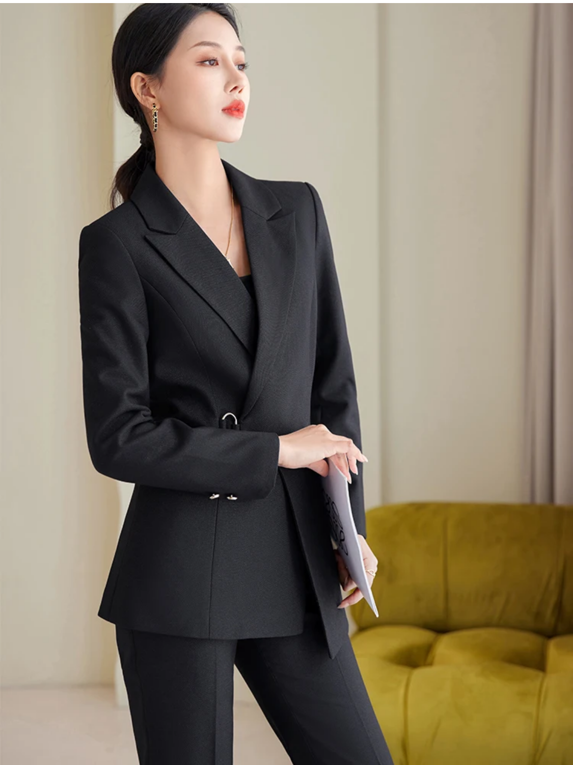 Brown Navy Black Formal Pant Suit