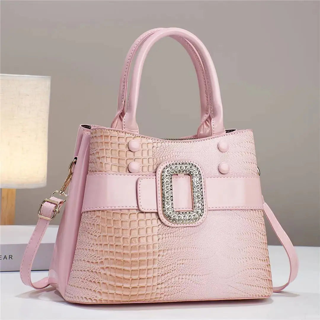 Luxury Quality Patent Leather Crocodile Stone Pattern Cross Body Bags