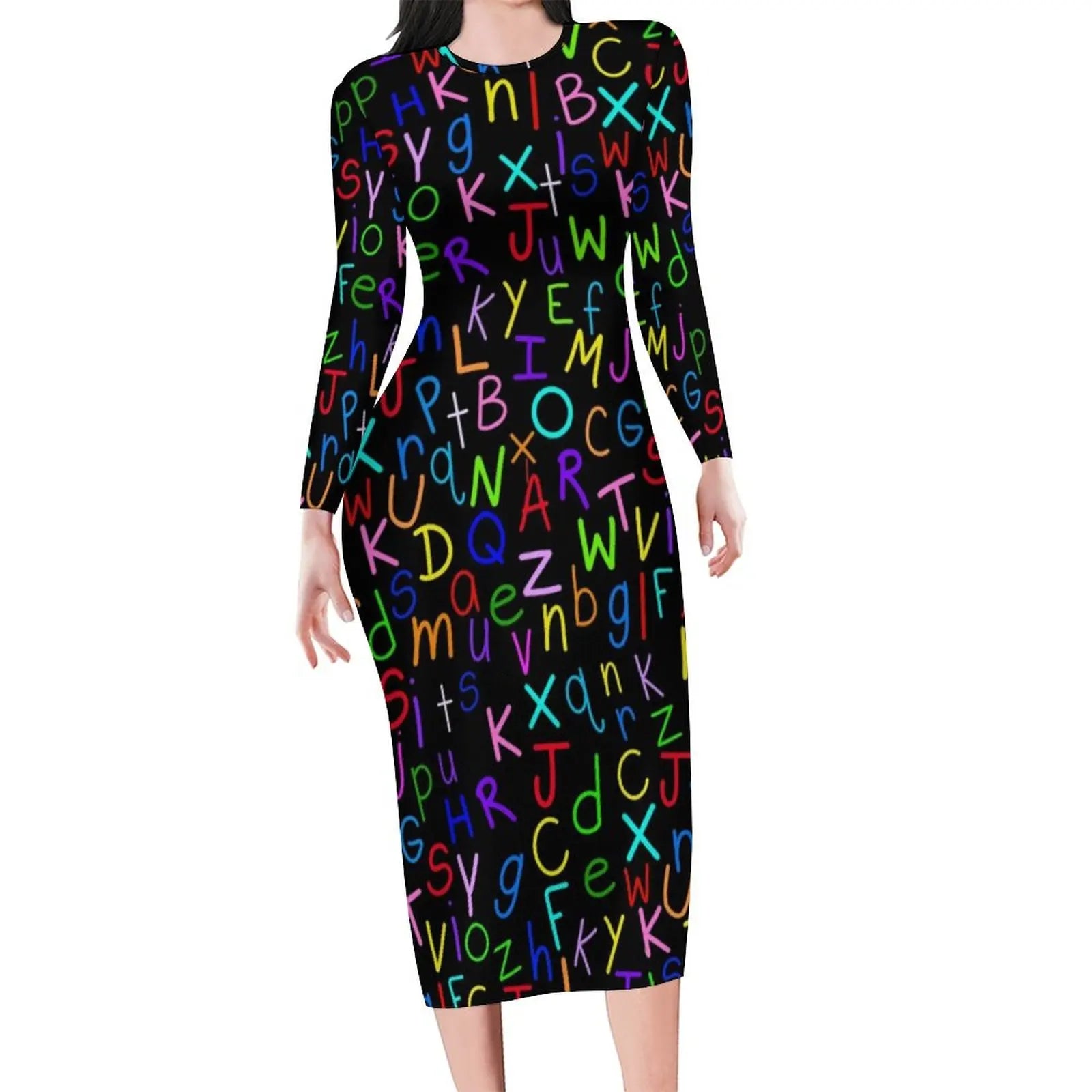 Funny Letter Print Nautical Signal Flags Bodycon Dress