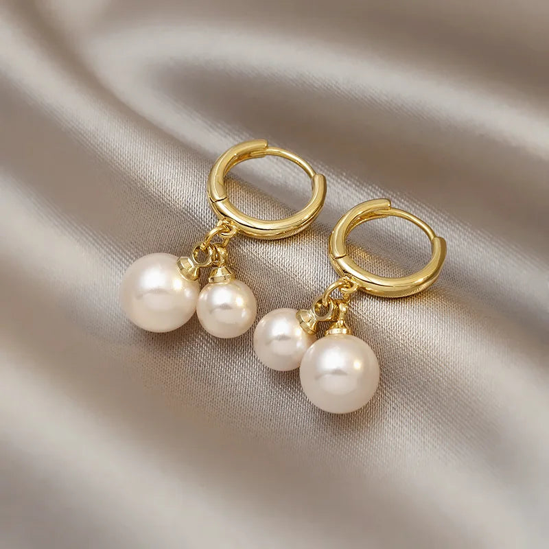 Classic Elegant Imitation Pearl Dangle Earrings