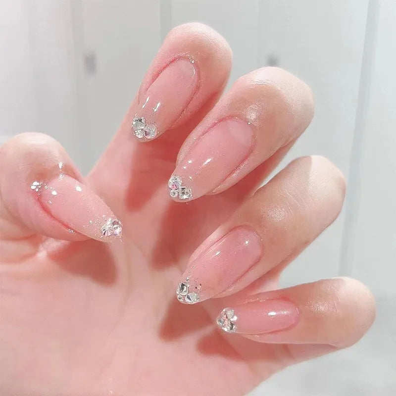 24 Pcs/Set Long Almond Press on  Nails