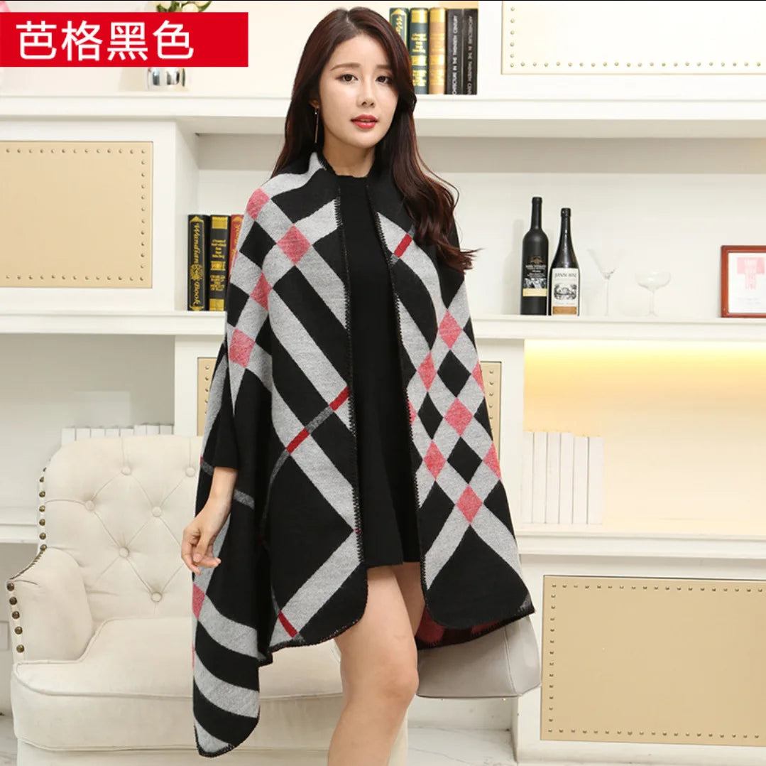 Luxury Shawl Outer Wear Thickened Cashmere High-end Autumn and Winter Scarf Dual-use 2023 New Cloak Coat