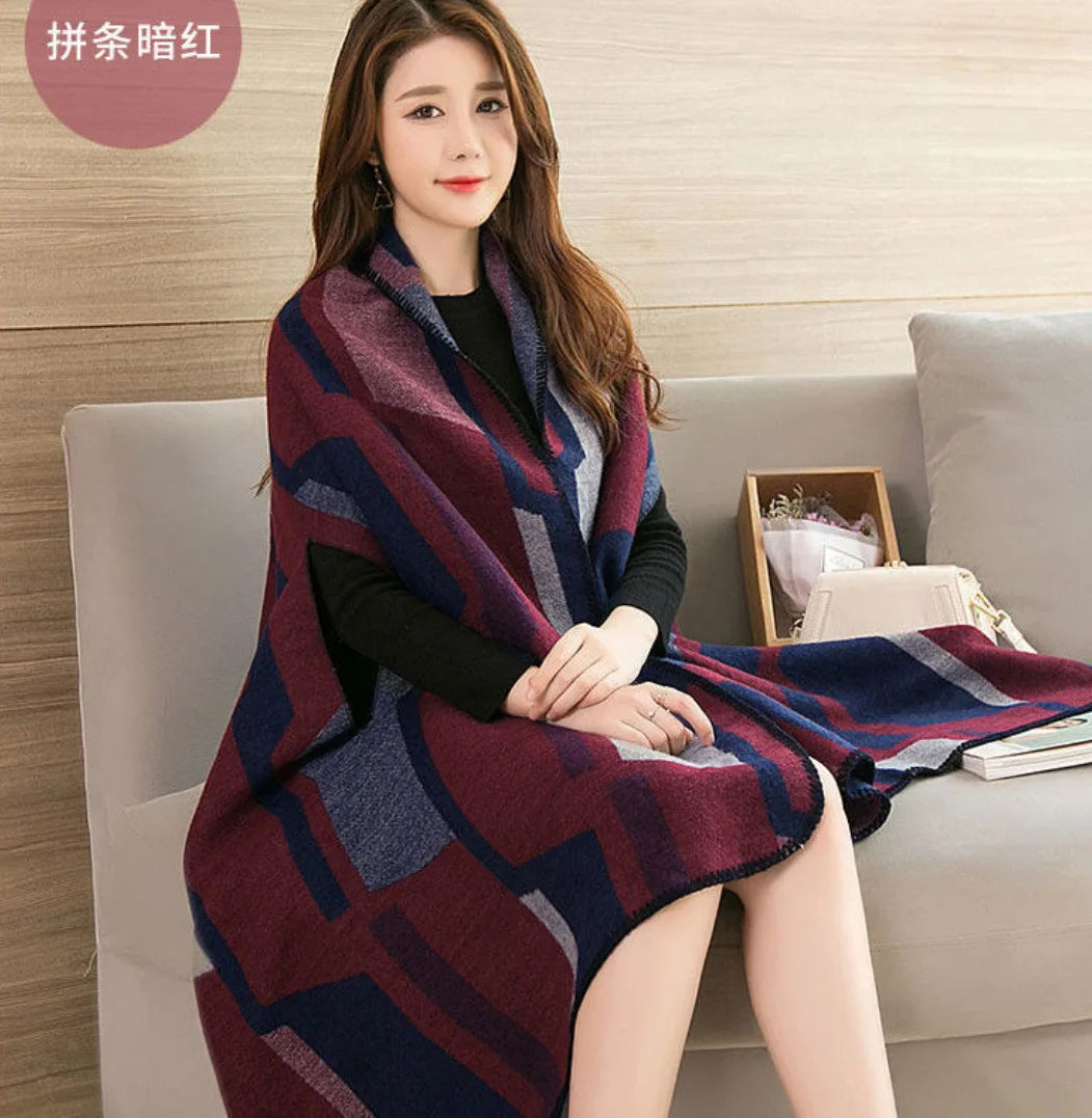 Luxury Shawl Outer Wear Thickened Cashmere High-end Autumn and Winter Scarf Dual-use 2023 New Cloak Coat