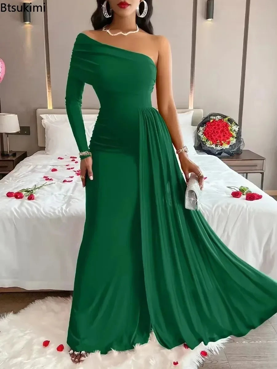 2025 Sexy and Elegant Backless Sleeveless Off Shoulder Maxi Dress