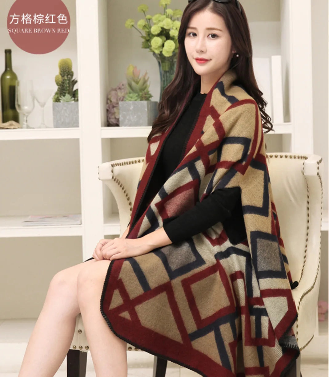 Luxury Shawl Outer Wear Thickened Cashmere High-end Autumn and Winter Scarf Dual-use 2023 New Cloak Coat