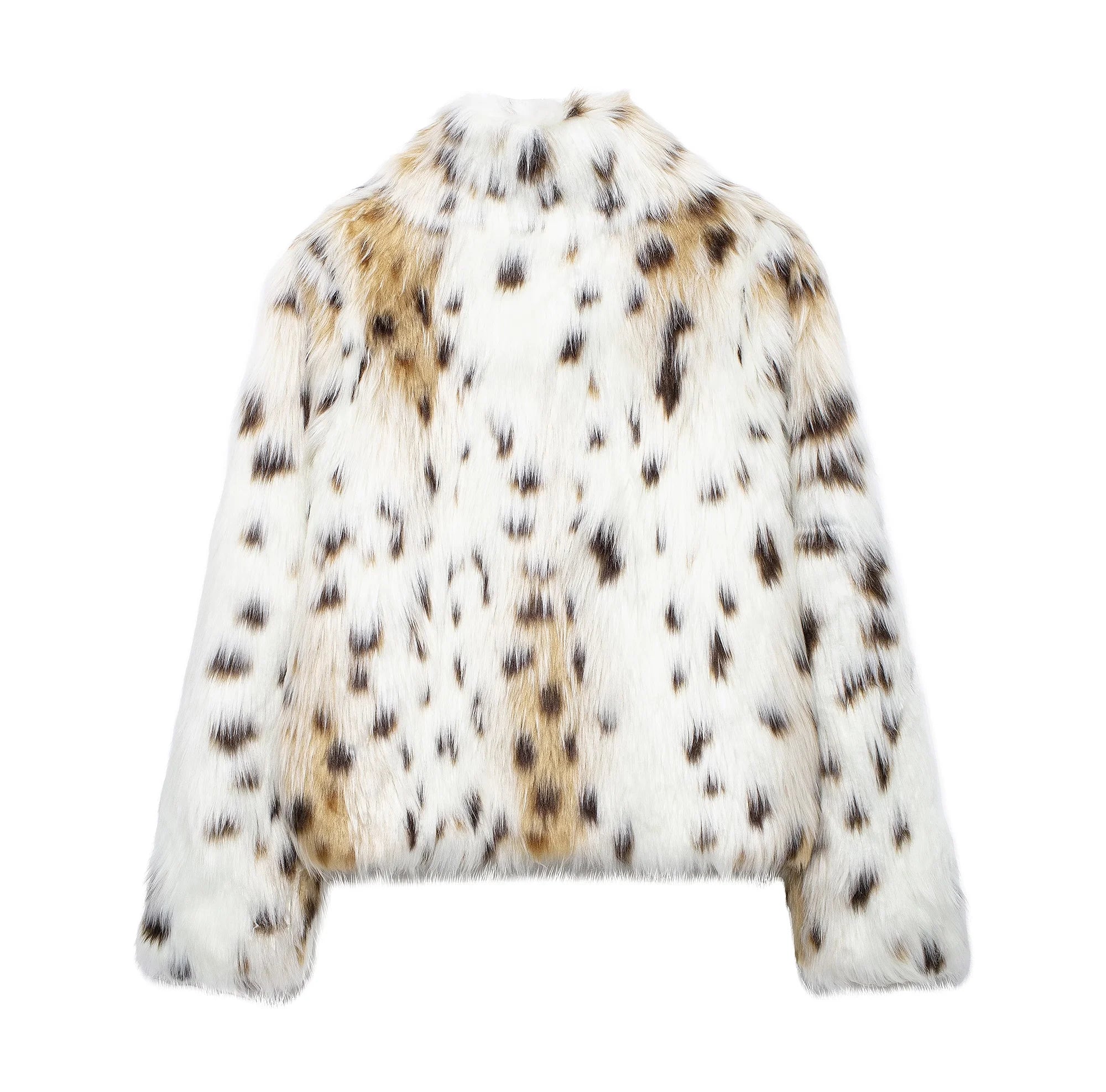 2024 Winter Spotted Print  Long Sleeve Coat