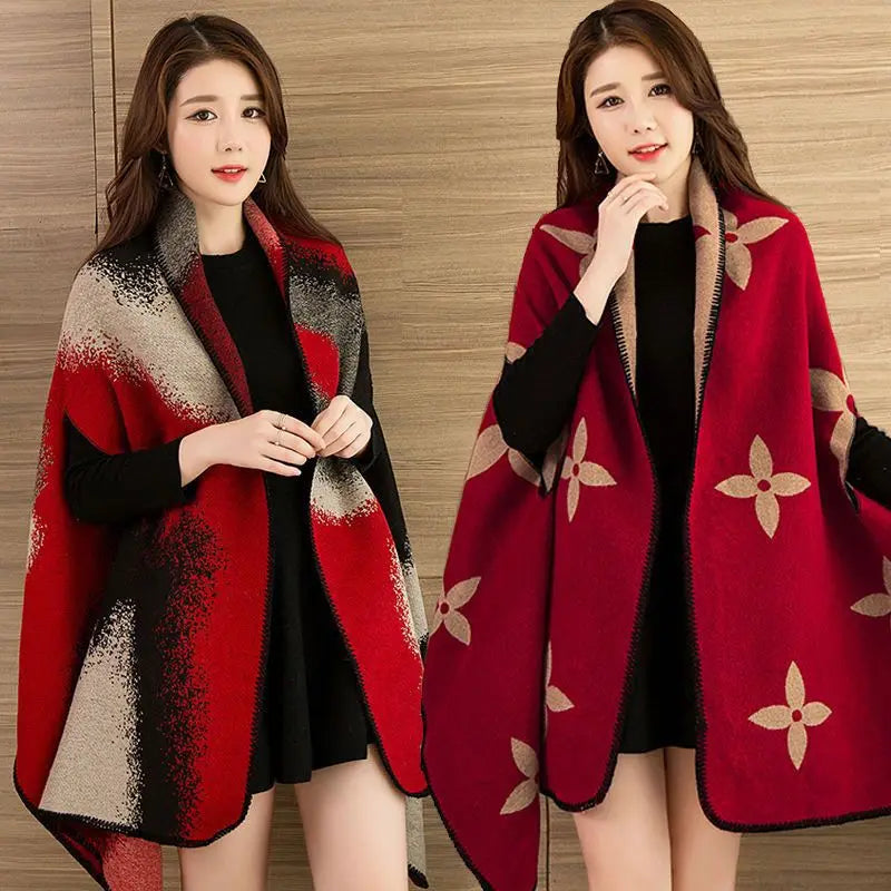 Luxury Shawl Outer Wear Thickened Cashmere High-end Autumn and Winter Scarf Dual-use 2023 New Cloak Coat