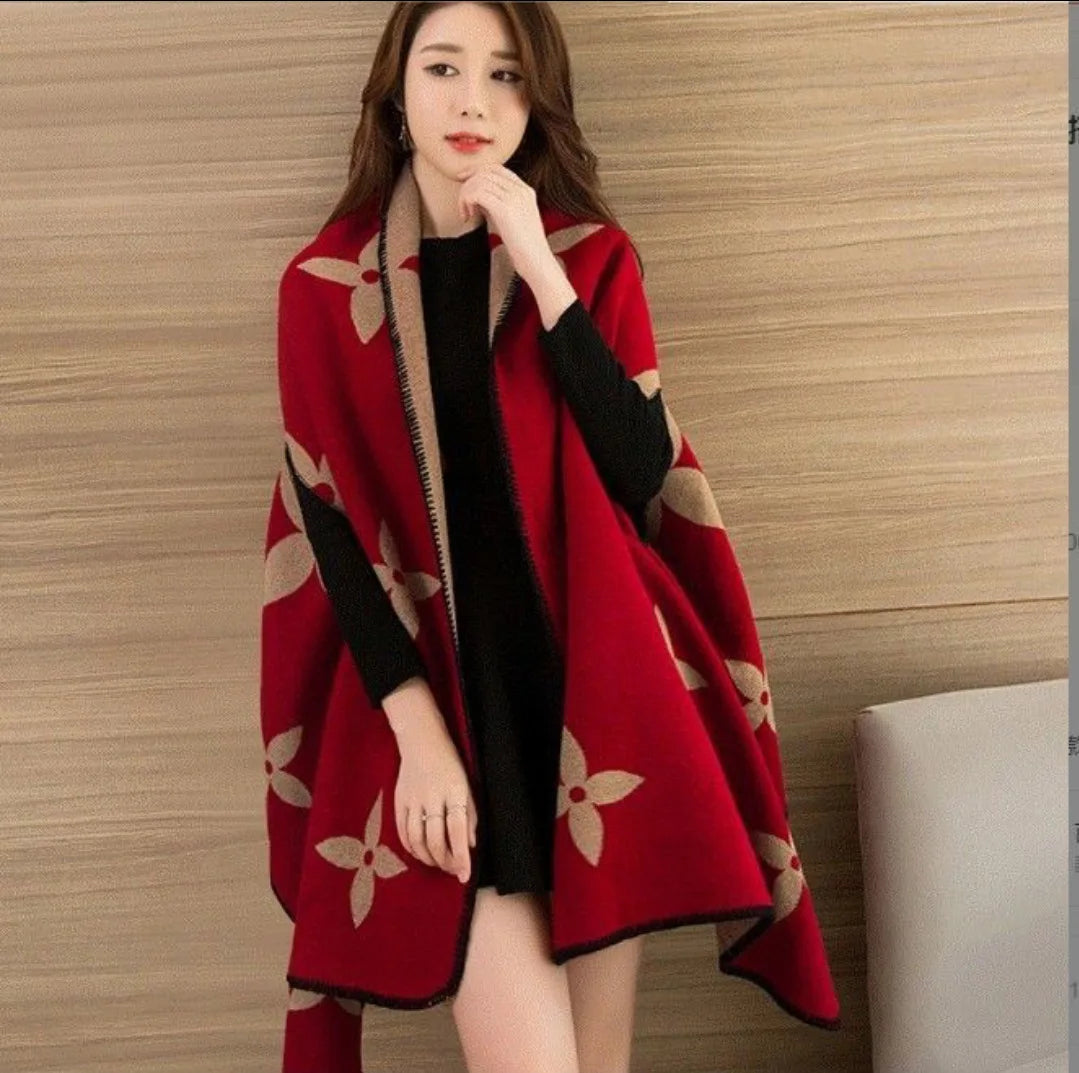 Luxury Shawl Outer Wear Thickened Cashmere High-end Autumn and Winter Scarf Dual-use 2023 New Cloak Coat