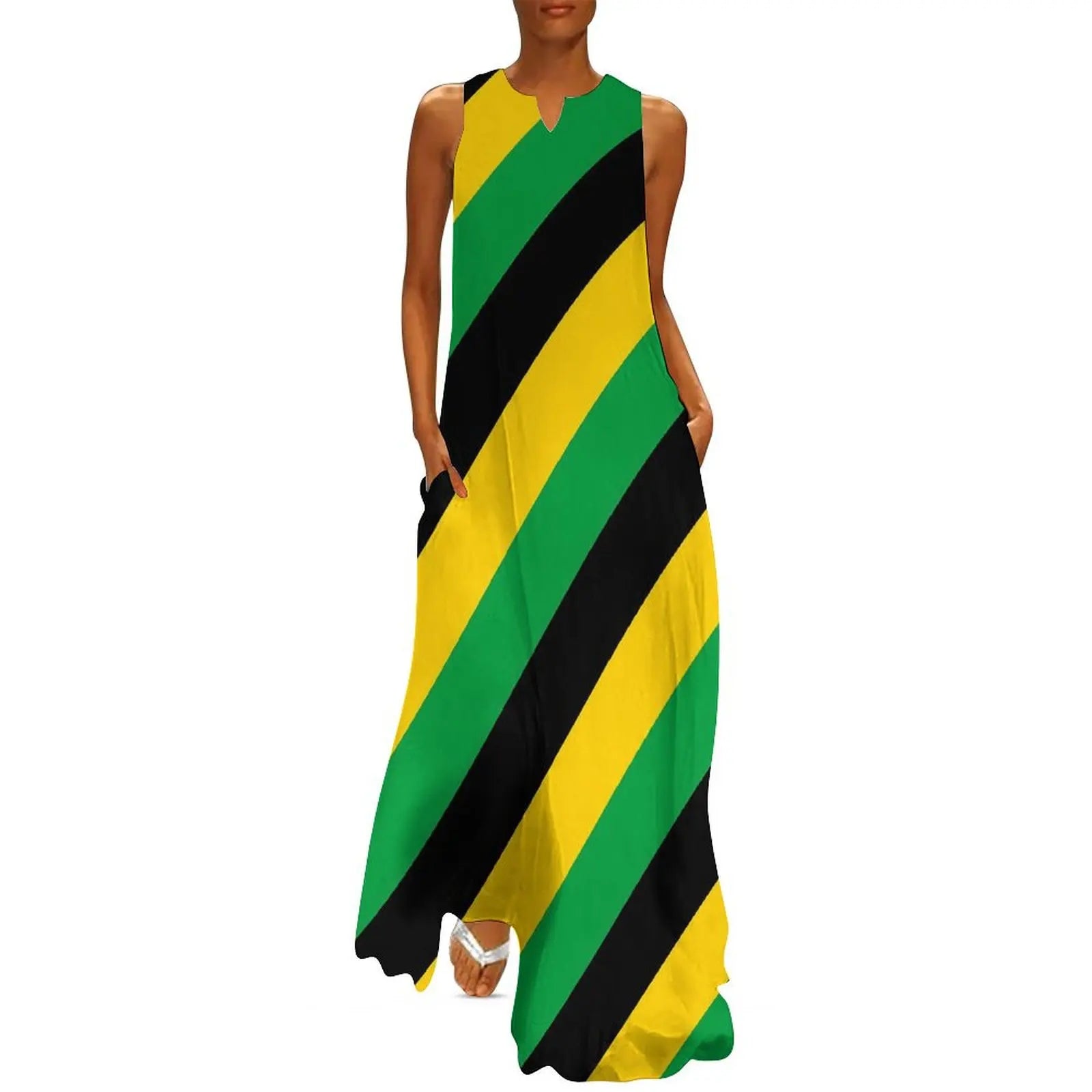 Jamaica Flag Colors Maxi Dress