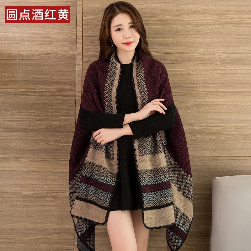 Luxury Shawl Outer Wear Thickened Cashmere High-end Autumn and Winter Scarf Dual-use 2023 New Cloak Coat