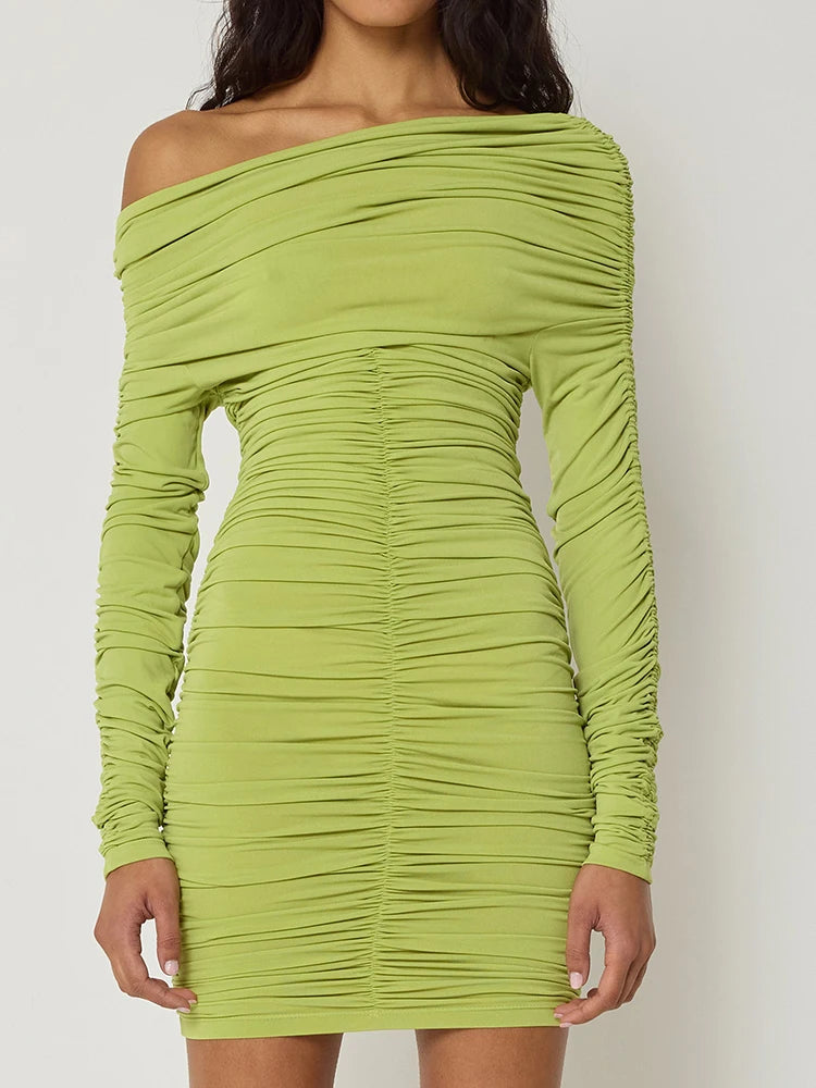 Sexy One Shoulder Ruched Dress