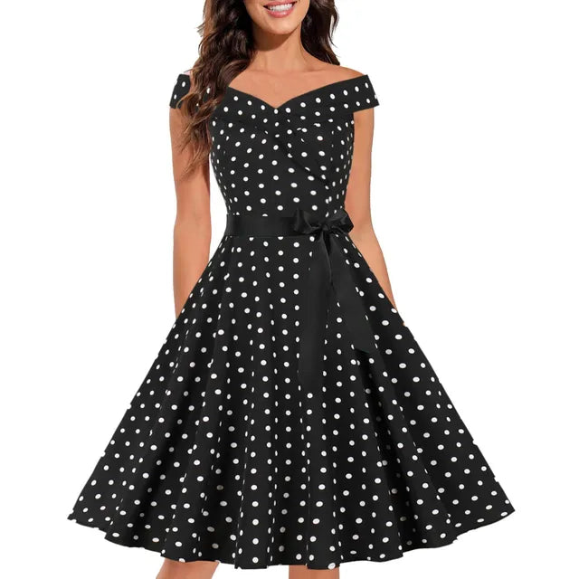 Vintage 50s 60s Pin Up Rockabilly Cocktail Dress